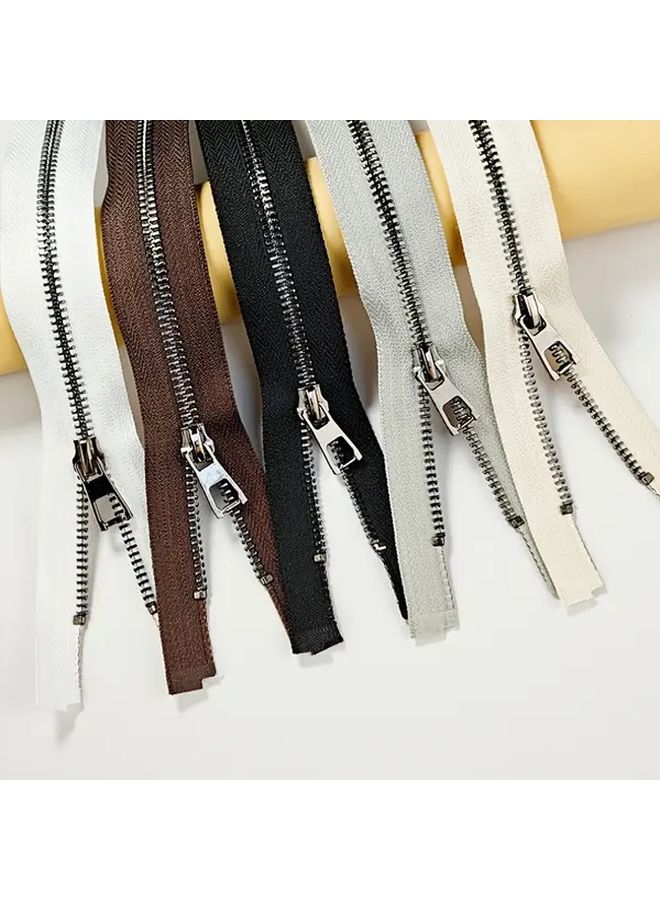 Wine Red 40cm Metal Zipper With Lock For Jackets Leather Coats DIY Sewing - Image 2
